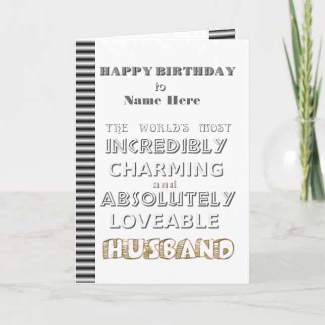 Happy Birthday Husband Card Karte (Vorderseite)