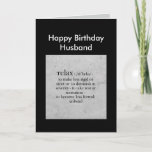 Happy Birthday Husband Definition von Relax Spaß Karte<br><div class="desc">Happy Birthday Husband Definition von Relax Spaß Gruß</div>