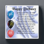 Happy Birthday Husband Geem Plaque Fotoplatte<br><div class="desc">Ein großartiges personalisiertes Geschenk für einen Ehemann an seinem Geburtstag. Dieses Produkt kann personalisiert oder einfach so erworben werden,  wie es ist</div>