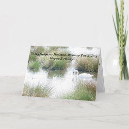 Happy Birthday Husband Swans Karte