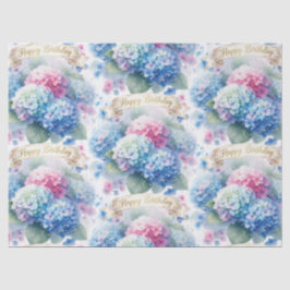 Happy Birthday Hydrangea Floral  Seidenpapier