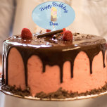 Happy Birthday Ice Cream Bar Kuchenaufsatz<br><div class="desc">Herzlichen Glückwunsch zum Geburtstag über eine neapolitanische Eiscreme-Bar vor Himmelshintergrund. Die Geburtstagshonoree ist unten.</div>