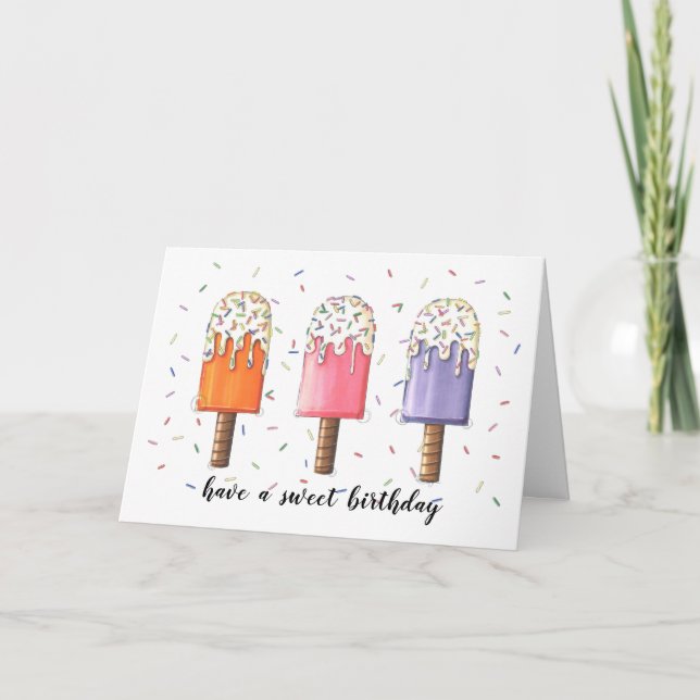 Happy Birthday Ice Cream Card "Nur Cool Karte (Vorderseite)
