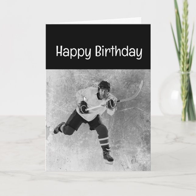 Happy Birthday Ice Hockey Sport Karte (Vorderseite)