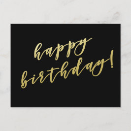 Happy Birthday | Imitate Gold Script Postcard Postkarte