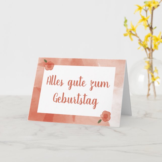 Happy Birthday in German Card Karte (Gelbe Blume)