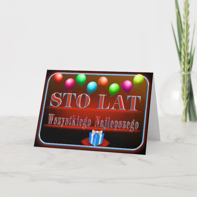 Happy Birthday in Polish Card Karte (Vorderseite)