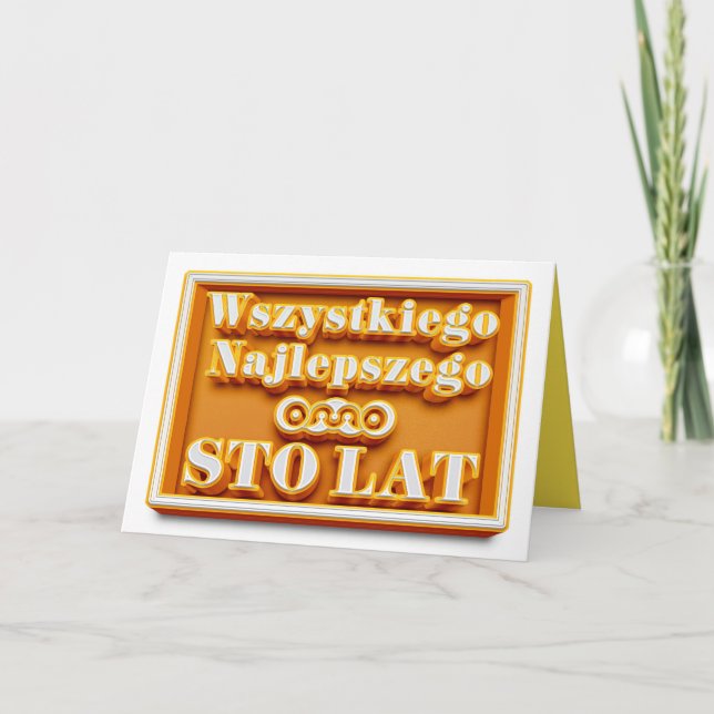 Happy Birthday in Polish Card Karte (Vorderseite)