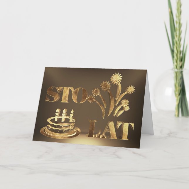 Happy Birthday in Polish Card Karte (Vorderseite)