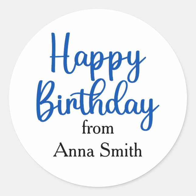 Happy Birthday individuell anpassbare Sticker (Vorderseite)