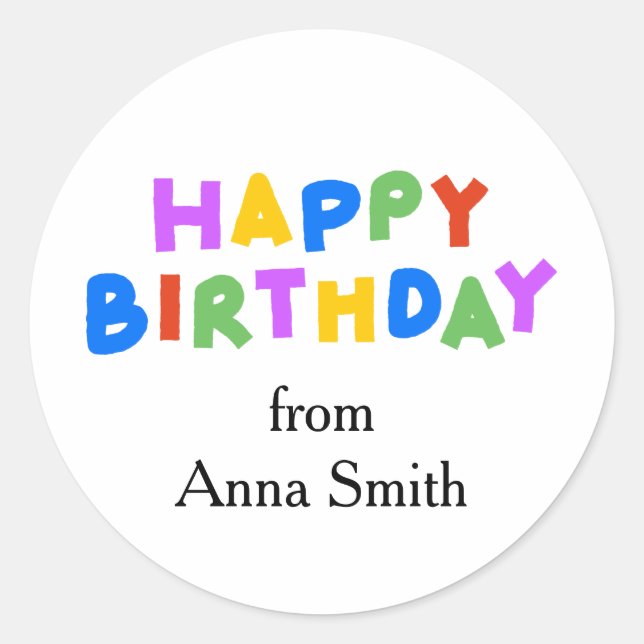 Happy Birthday individuell anpassbare Sticker (Vorderseite)