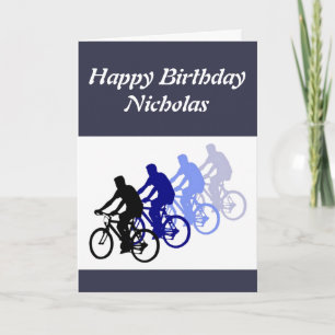 Happy Birthday Individuelle Name Biking Design Karte