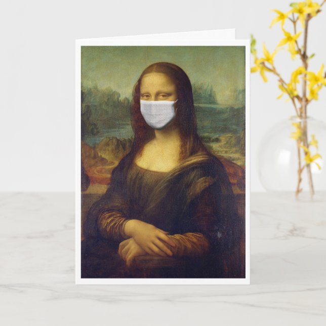 Happy Birthday Individuelle Name Face Mask Mona Li Karte (Gelbe Blume)