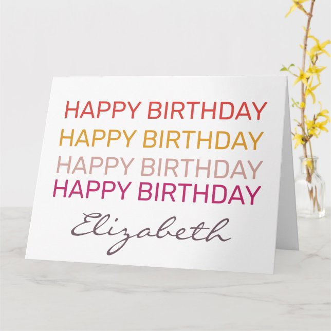 Happy Birthday individuelle Name Karte (Gelbe Blume)