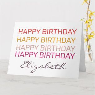 Happy Birthday individuelle Name Karte