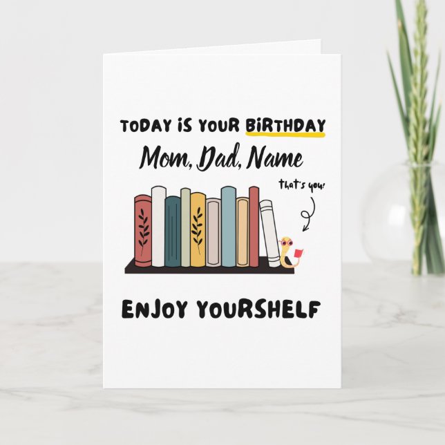 Happy Birthday | Individuelle Name Niedlich Genieß Karte (Vorderseite)