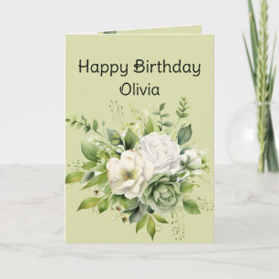 Happy Birthday Individuelle Name Schöne Blume Karte