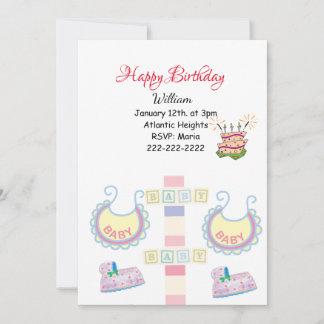Happy Birthday Invitation Baby Einladung