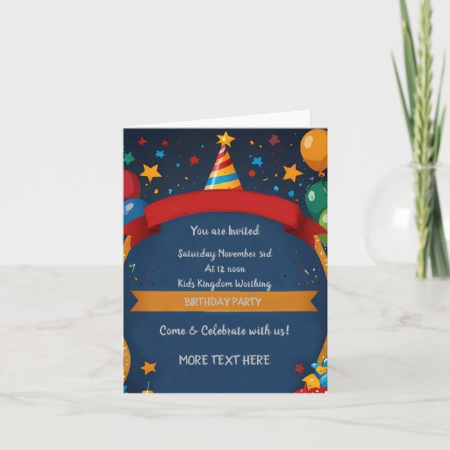 Happy Birthday Invite Einladung (Vorderseite)