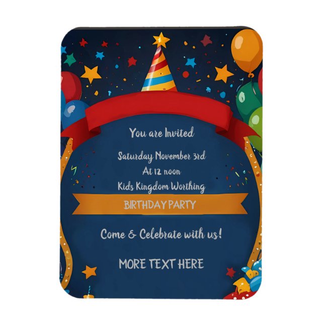 Happy Birthday Invite Magnet (Vertikal)