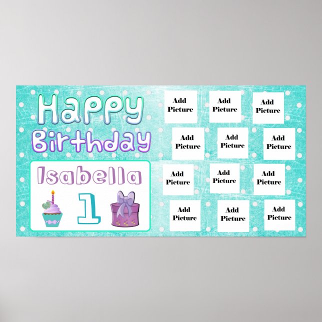 Happy Birthday Isabella Personalisiertes Foto Post Poster (Vorne)