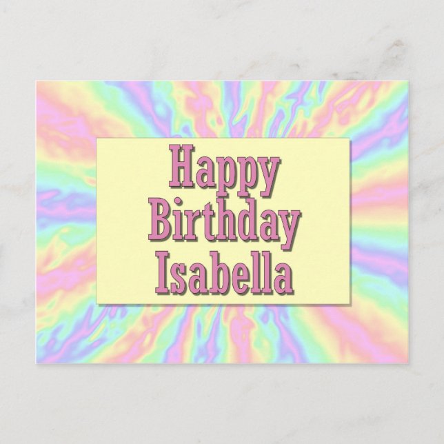Happy Birthday Isabella Postkarte (Vorderseite)