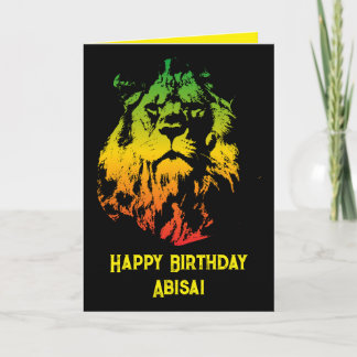 Happy Birthday Jamaican Rasta Lion Karte