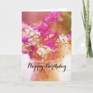 Happy Birthday Jar der Wildblumen Malerei Karte