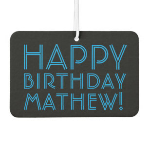 Happy Birthday (JEDER NAME) Blau & Schwarz (oder Autolufterfrischer