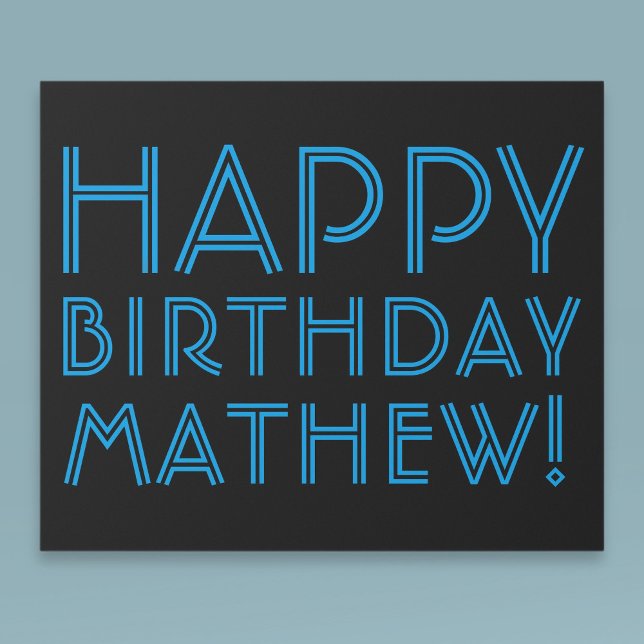 Happy Birthday (JEDER NAME) | Blau & Schwarz (oder Geschenkpapier (Von Creator hochgeladen)