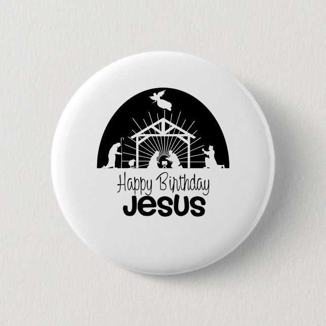 Happy Birthday Jesus Button (Vorderseite)