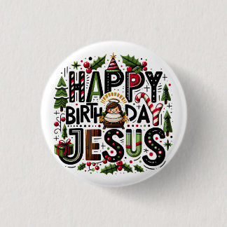 Happy Birthday Jesus Button