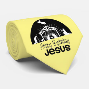 Happy Birthday Jesus Neck Tie Krawatte