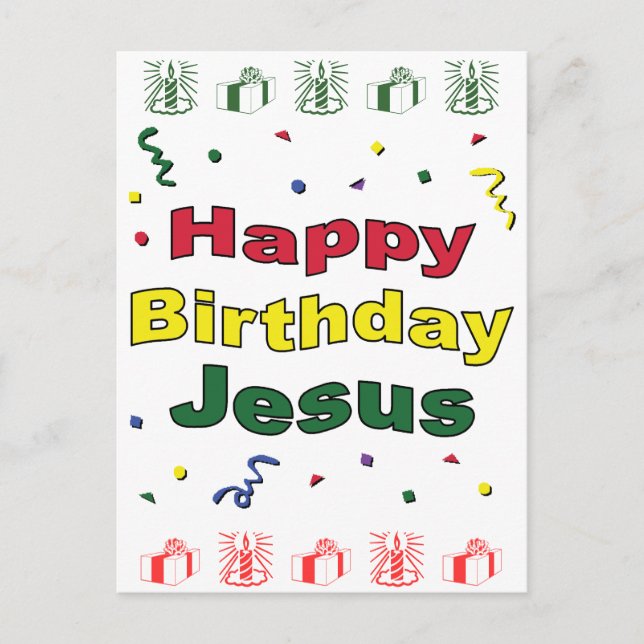 Happy Birthday Jesus Postkarte (Vorderseite)