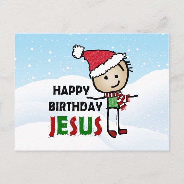 Happy Birthday Jesus Postkarte (Vorderseite)