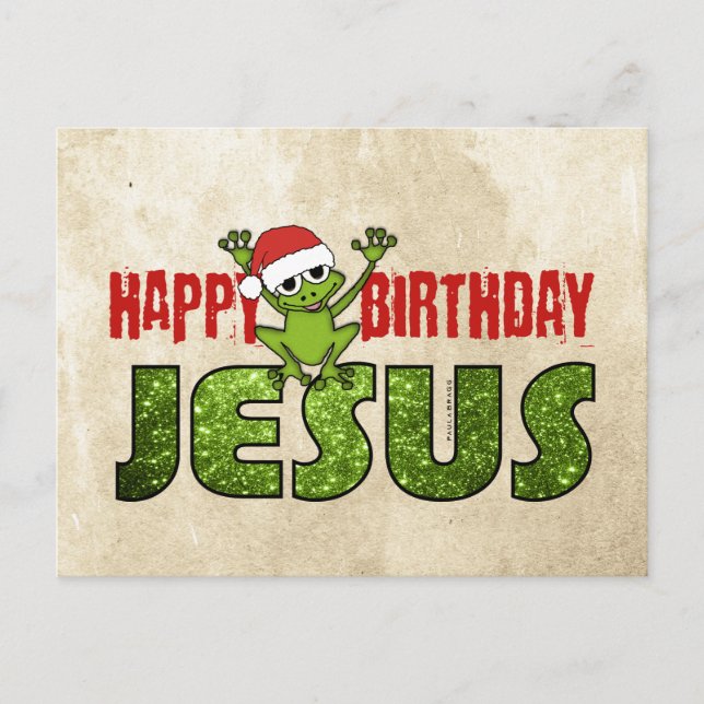 Happy Birthday Jesus Postkarte (Vorderseite)