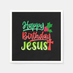 Happy Birthday Jesus Xmas Merry Christmas Gift Serviette
