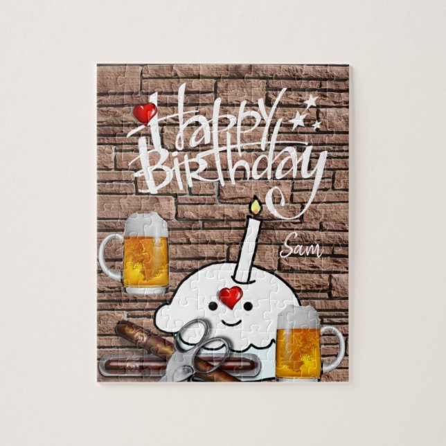 Happy Birthday Jigsaw Puzzle Beer (Vertikal)