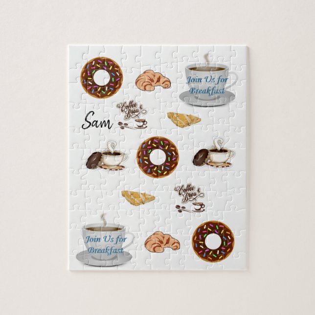 Happy Birthday Jigsaw Puzzle Kaffee Donuts (Vertikal)