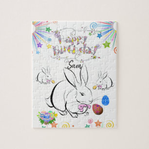 Happy Birthday Jigsaw Puzzle Rabbit