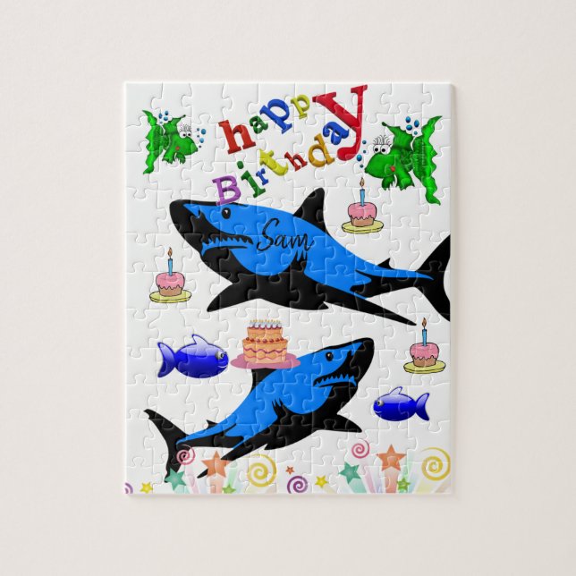 Happy Birthday Jigsaw Puzzle Shark (Vertikal)