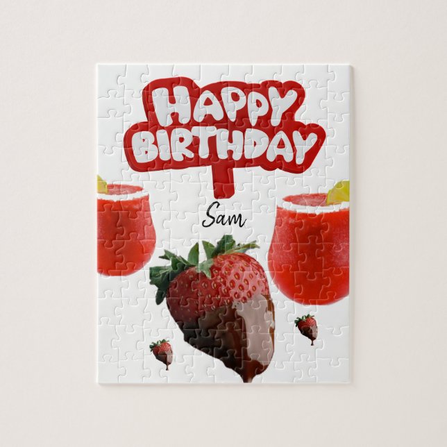 Happy Birthday Jigsaw Puzzle Strawberry (Vertikal)