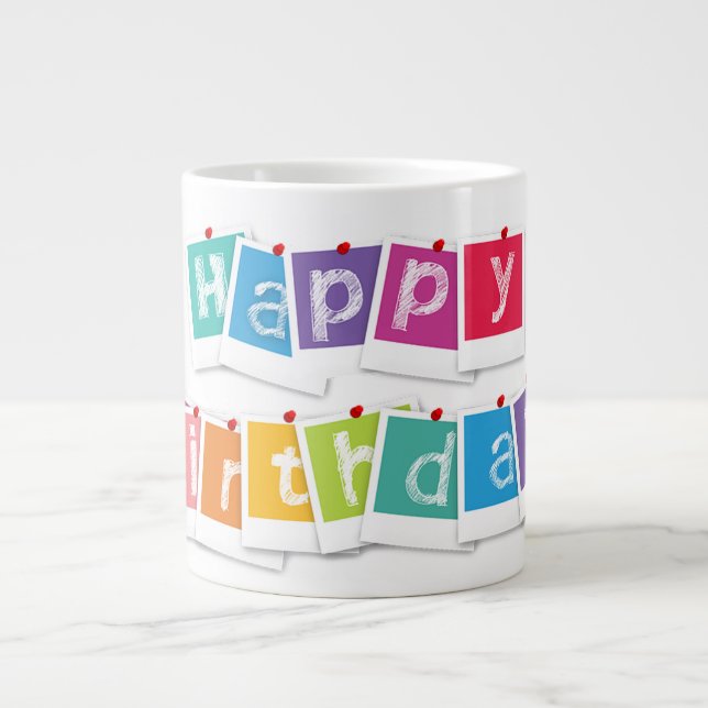 Happy Birthday Jumbo-Tasse (Vorderseite)