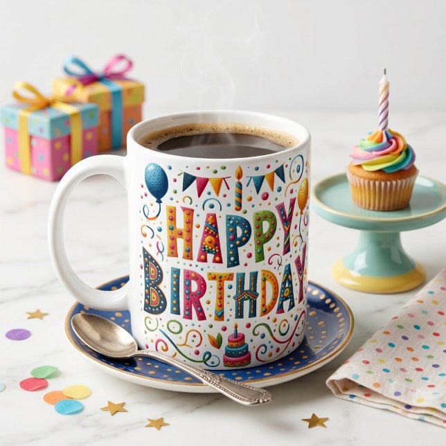 Happy Birthday Kaffeetasse (Von Creator hochgeladen)