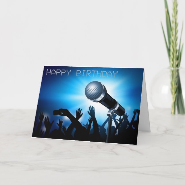 Happy Birthday Karaoke Style Card Karte (Vorderseite)