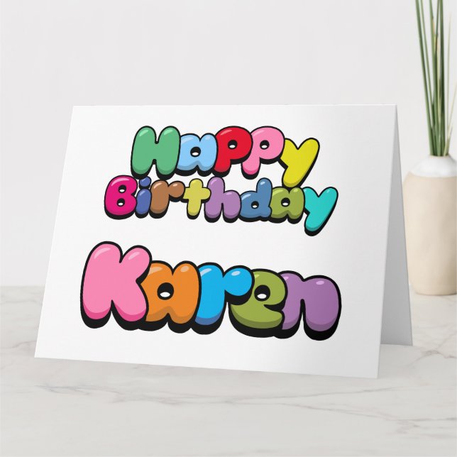 Happy Birthday Karen Karte (Vorderseite)