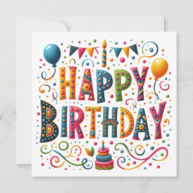 Happy Birthday Karte (Vorderseite)