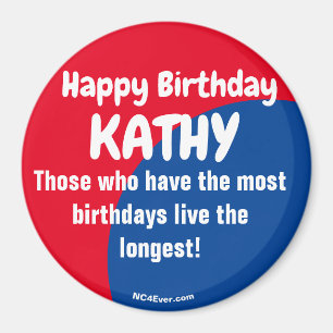 Happy Birthday KATHY Rot/Blau-Magnet Magnet