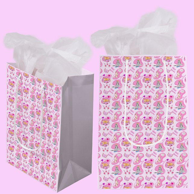 Happy Birthday Katzen haben ein Party Mittlere Geschenktüte (Von Creator hochgeladen)