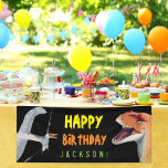 Happy Birthday Kids Dinosaur Geburtstag Banner<br><div class="desc">Passen Sie die Schriftart, Farben und Hintergrundfarbe für das Dinosaurier-Party Ihres Kindes an! Ideal für Kinder Geburtstagsfeiern. Illustrationen von: Allosaurus rendering by Fred Wierum under Creative Commons Attribution-ShareAlike 3.0 Unported (CC BY-SA 3.0) Brontosaurus rendering by Tom Parker under Creative Commons Attribution-ShareAlike 4.0 International (CC BY-SA 4.0) Sordes Pteraosaurus rendering by...</div>
